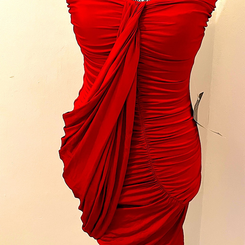 Hot red party dress. Mini, never been worn.